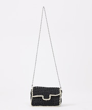 【Swaraj/スワラージ】手編みのメタリックマクラメBAG / チェーンミニバ