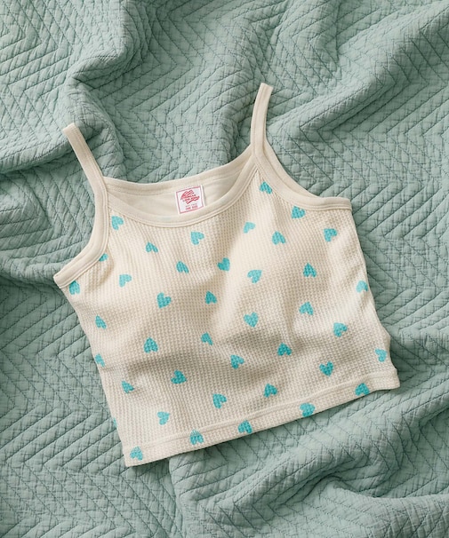 【JEMORGAN/ジェーイーモーガン】クロップドキャミソール ハート柄/ワッフ