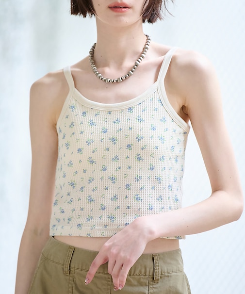 【JEMORGAN / ジェーイーモーガン】カップ付きクロップドキャミソール/花