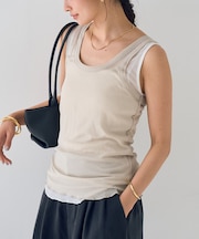 【2枚セット】レイヤードカットタンクトップ