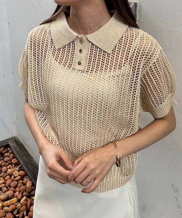【一部店舗限定】メッシュニットポロシャツ