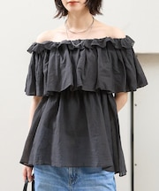 コットンオフショルバルーンブラウス