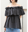 コットンオフショルバルーンブラウス