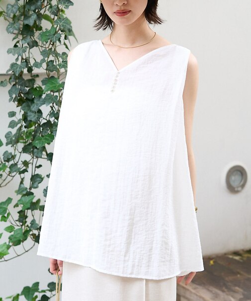 前後2WAYノースリパールブラウス