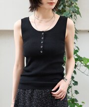 ヘンリーネックニットタンクトップ