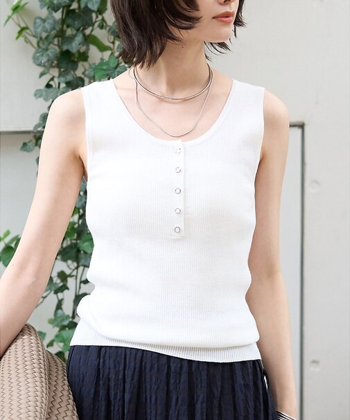 ヘンリーネックニットタンクトップ
