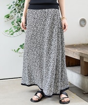 ストレッチサッカープリントスカート