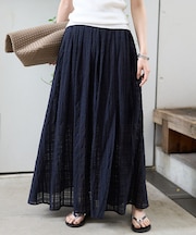 ボリュームギャザーサイドスリットロングスカート