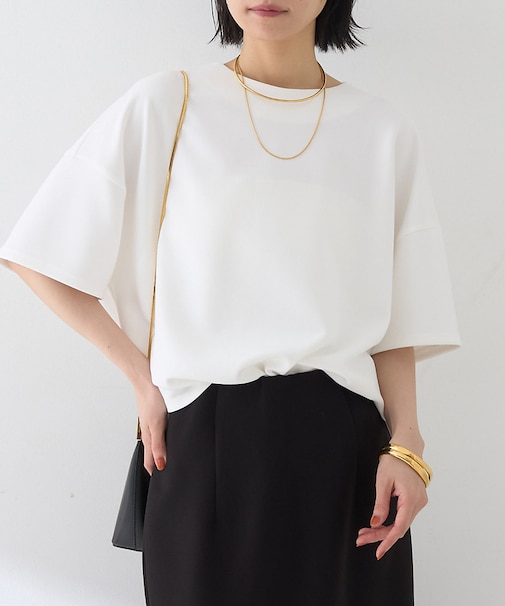 【接触冷感】ストレッチダンボール半袖プルオーバー