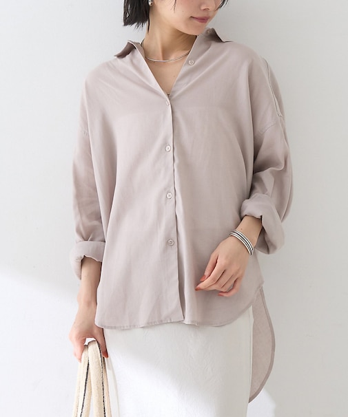 【新色追加】麻混バックスリットシャツ