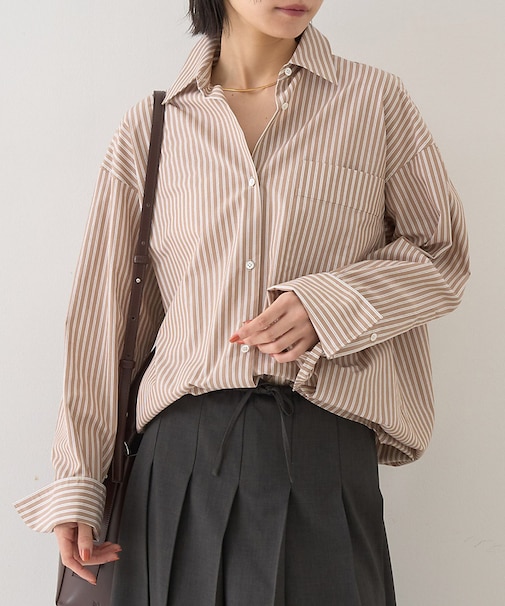 ストライプメンズライクシャツ