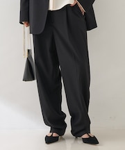 【セットアップ対応】メンズライクウール混サキソニーテーパードパンツ