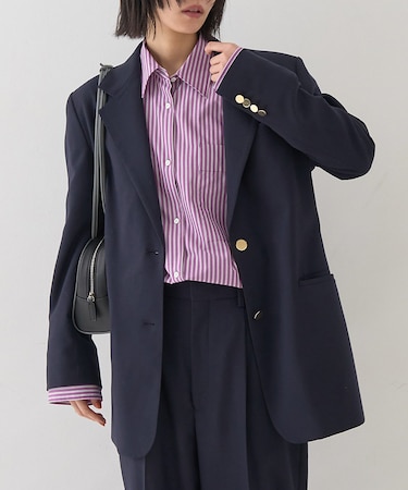 【セットアップ対応】メンズライクウール混サキソニージャケット