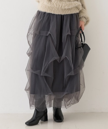 【一部店舗限定】チュールフォルムスカート