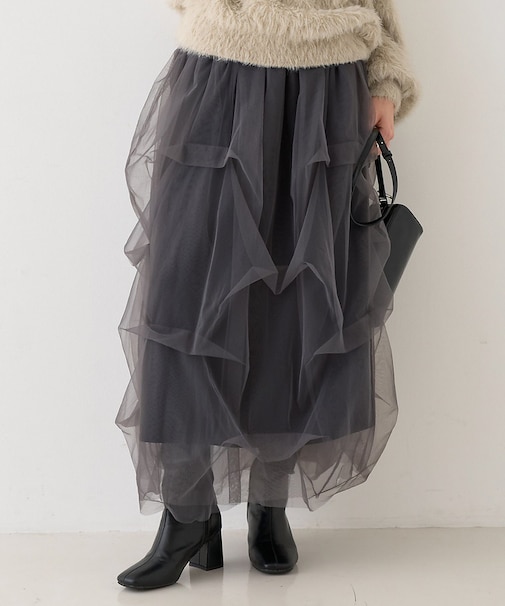 【一部店舗限定】チュールフォルムスカート
