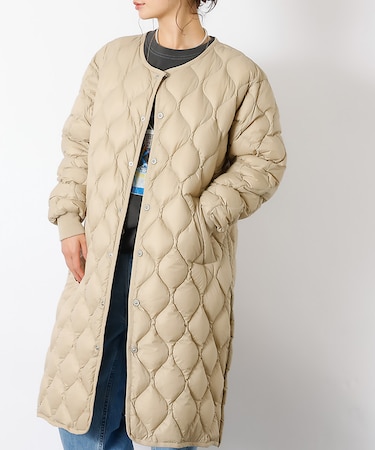 【TAION / タイオン】ミリタリーオーバーサイズ クルーネック ダウンジャケ