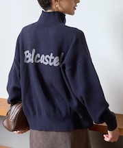 ハーフジップロゴニットプルオーバー