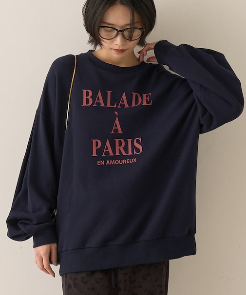 裏毛ロゴタックスリーブスウェット