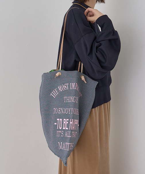 【manipuri/マニプリ】刺繍プリントトートバッグL