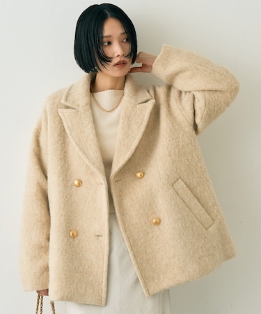 【追加4】【一部店舗限定】ラメシャギースライバーPコート/ピーコート