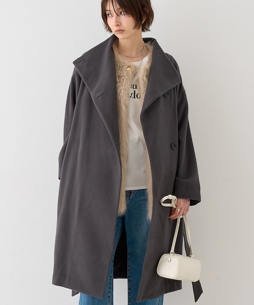 【一部店舗限定】ショートビーバーニュアンスカラーコート