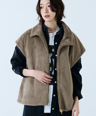 【MICA&DEAL /マイカアンドディール】ファーベスト/ベスト/ファー/レイ