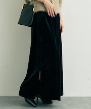 ベロアフロントスリットスカート