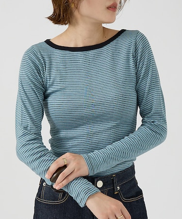 【Robert P. Miller】パネルリブボートネックTEE / ロンT /