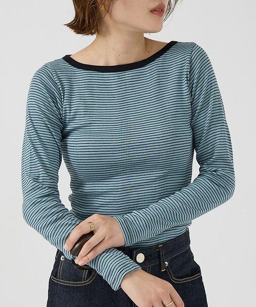 【Robert P. Miller】パネルリブボートネックTEE / ロンT /