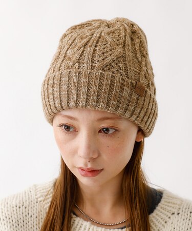 【RUBEN/ルーベン】ケーブル裏ボアニット帽/ RUS-7092 MIX/メラ