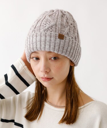 【RUBEN/ルーベン】ケーブル裏ボアニット帽/ RUS-7092 MIX/メラ