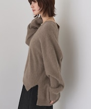 フォックスウールVネックスリットニットプルオーバー