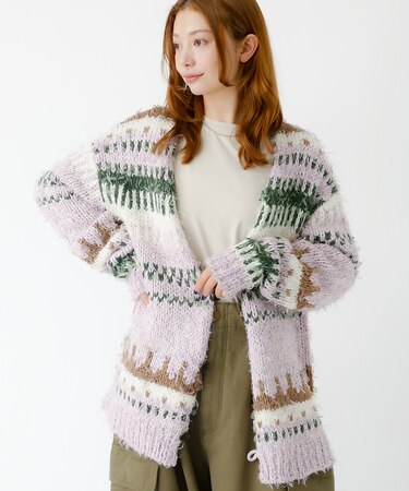 【JOHNBULL/ジョンブル】ファンシーカーディガン/ニット/カーディガン/フ