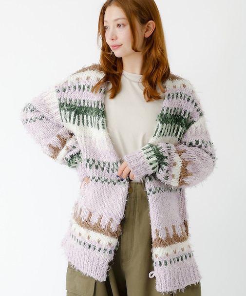 【JOHNBULL/ジョンブル】ファンシーカーディガン/ニット/カーディガン/フ