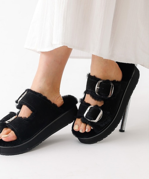 MOHI＞スエード ビッグベルト ボストンサンダル｜ビューティー