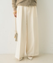 【一部店舗限定】【3サイズ展開】ベルト付きハイウエストタックパンツ