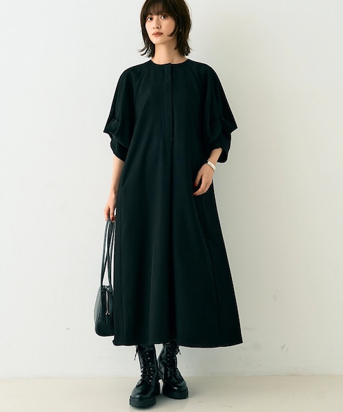 TICCA/ティッカ】ドットスリーブツイストドレスワンピース