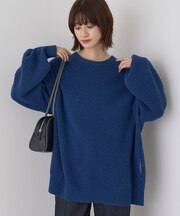 【ストールセット】ポケット付片畦ニットプルオーバー