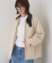 異素材衿パフィブルゾン