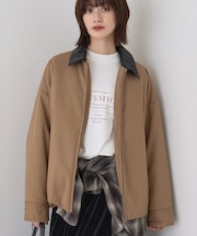 異素材衿パフィブルゾン/ハンティングジャケット