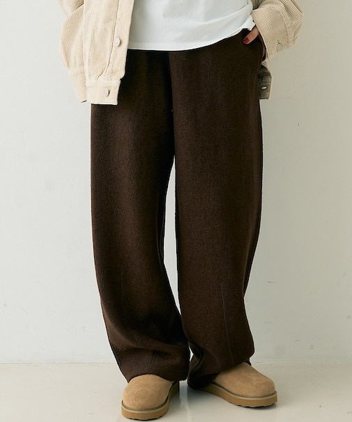 ウール起毛ジャージーカーブパンツ