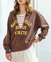 【DISCUS/ディスカス】裏毛スキッパーUネックスウェット/トップス/スウェッ