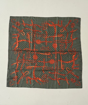 【manipuri/マニプリ】ドットビット大判シルクスカーフ　88×88