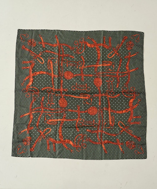 【manipuri/マニプリ】ドットビット大判シルクスカーフ　88×88