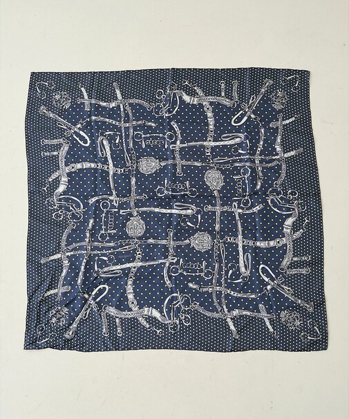 【manipuri/マニプリ】ドットビット大判シルクスカーフ　88×88