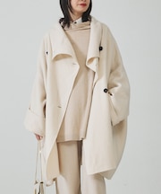 【2サイズ展開】ウール混変形リバーコート