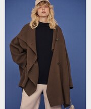 【2サイズ展開】ウール混変形リバーコート