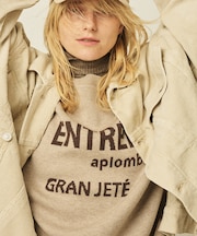 ウール混ジャガードロゴニットプルオーバー