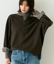 圧縮ニットプルオーバーブラウス