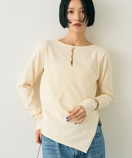 【一部店舗限定】センターシーム ボートネックニットプルオーバー